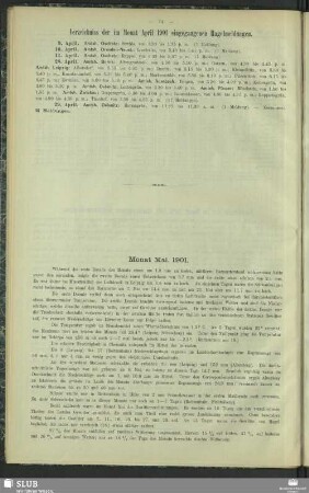 Monat Mai 1901