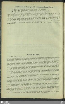 Monat Mai 1901