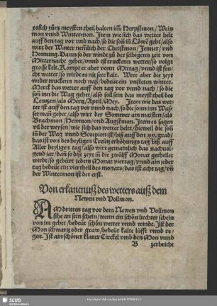 Von erkantnuß des wetters auß dem Newen und Vollmon