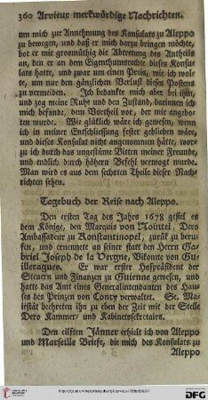 Tagebuch der Reise nach Aleppo