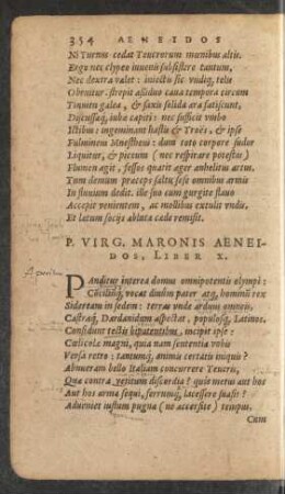 P. Virg. Maronis Aeneidos, Liber X.