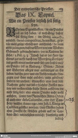Das IX. Capitel. Wie ein Priester letzlich soll sittig sey