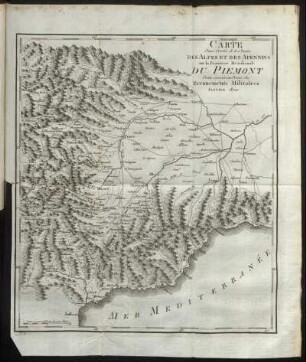 Carte d' une Partie de la Chaine Des Alpes Et Des Apennins sur la Frontiere Meridionale Du Piemont