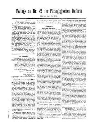 Mitteilungen : (Fortsetzung aus dem Hauptblatt) ; Beilage zu Nr. 22 der Pädagogischen Reform