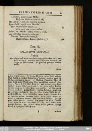 Ode II. ad Sallustium Crispum.