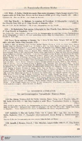 14. Moderne Literatur (Nr. 1196-1396)