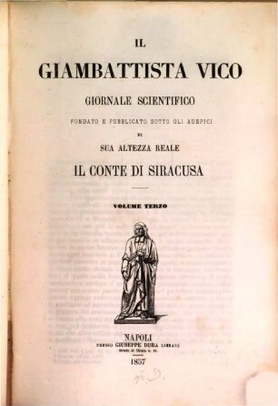 Il Giambattista Vico : giornale scientifico. 3. 1857