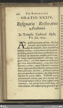 Oratio XXXIV. Resignatio Rectoratus Academici