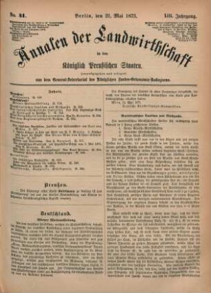 No. 41. Berlin, den 21. Mai 1873. XIII. Jahrgang.