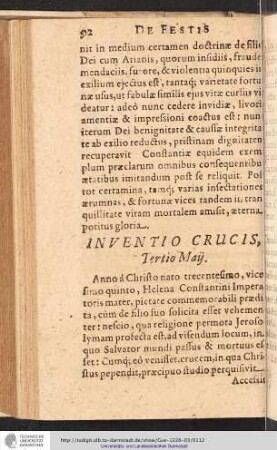 Inventio crucis, Tertio Maÿ.
