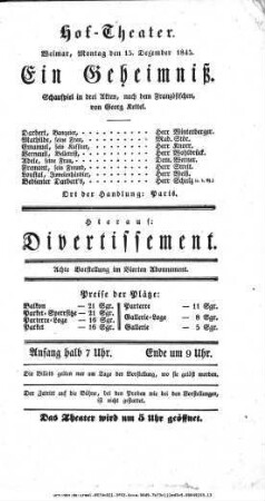 Ein Geheimniß