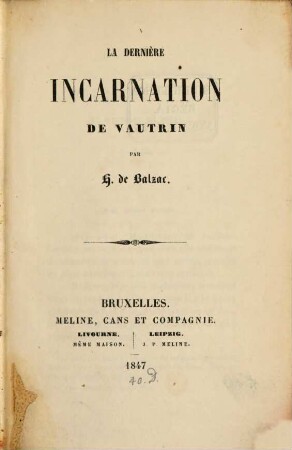 La dernière incarnation de Vautrin