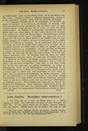 John Ruskin. Menschen untereinander