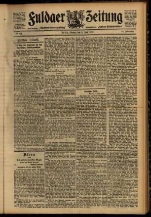 Erste Ausgabe vom Montag, den 03. Juni 1907.