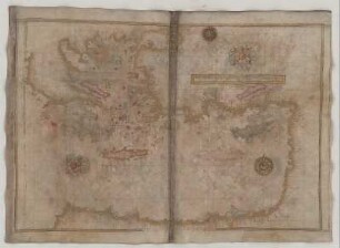 Seekarte, Handzeichnung, 1568, Bl. 42 Mittelmeer, Griechenland, Türkei, Kreta, Zypern