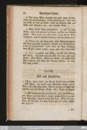 XXVIII. Lob- und Danklieder.