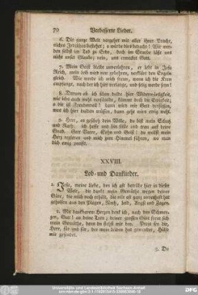 XXVIII. Lob- und Danklieder.