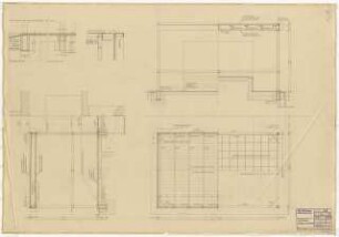 GDF Wüstenrot, Ludwigsburg Innenausbau: Vordach: Stahlkonstruktion: Ansichten, Details 1:20, 1:10