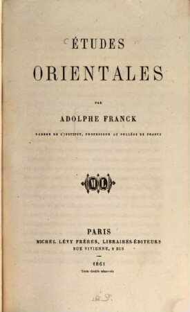 Études orientales