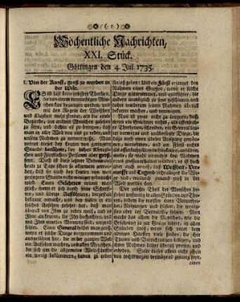 XXI. - XXIV. Stück, Göttingen, Jul. 1735.