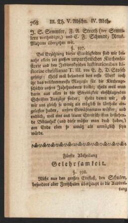 Fünfte Abtheilung. Gelehrsamkeit.