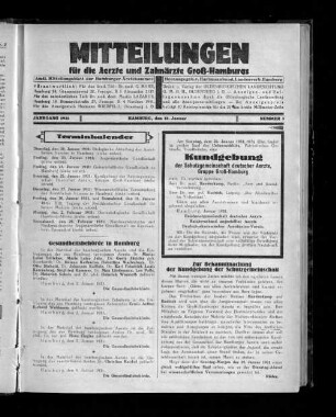 Jahrgang 1931, Hamburg, den 18. Januar, Nummer 3