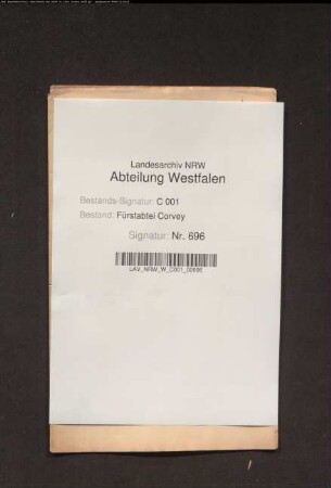 Geplante Totenkasse für das Fürstentum Corvey