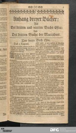 Anhang dreyer Bücher: Als Des dritten und vierten Buchs Esra: Und Des dritten Buchs der Maccabeer