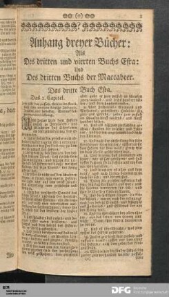 Anhang dreyer Bücher: Als Des dritten und vierten Buchs Esra: Und Des dritten Buchs der Maccabeer