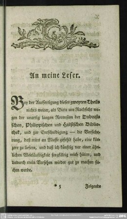 An meine Leser