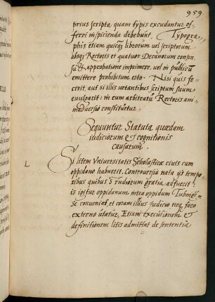 Sequuntur Statuta quaedam iudiciorum et cognitionis causarum.