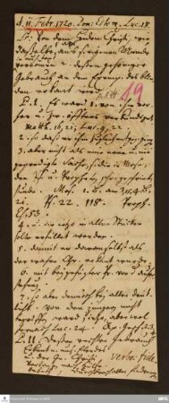 Disposition der Predigt von August Hermann Francke über Lk 18 am 11.02.1720.