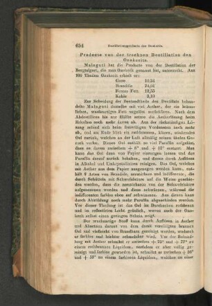 Producte von der trockenen Destillation des Ozokerits.