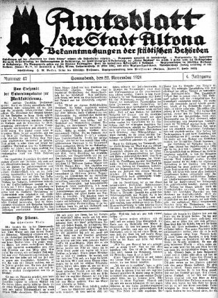 Nummer 47 : Sonnabend, den 22. November 1924