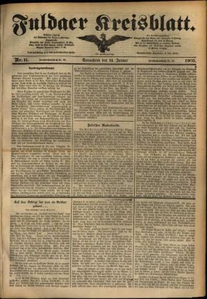 Ausgabe vom Samstag, den 14. Januar 1905.