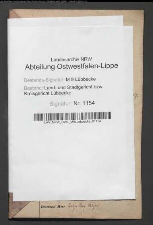 Erblasser: Spreen gt. Ledebur, Heinrich Wilhelm Konrad; Erblasser: Spreen , Caroline Wilhelmine Sophie, geb. Ledebur: