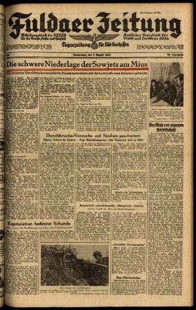 Ausgabe vom Donnerstag, den 05. August 1943.