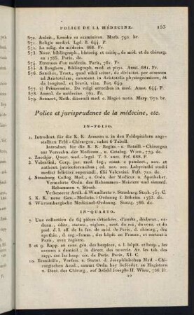 Police et jurisprudence de la médecine, etc.
