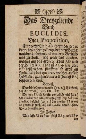478-500, Das dreyzehnde Buch Euclidis.