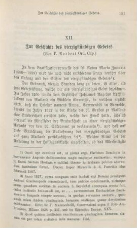 151-158 Zur Geschichte des vierzigstündigen Gebetes