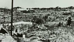 Nagasaki. Zerstörung nach dem Abwurf einer Plutonium-Bombe am 9. August 1945