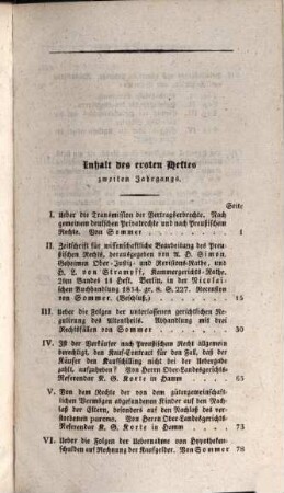 Neues Archiv für preussisches Recht und Verfahren, sowie für deutsches Privatrecht : eine Quartalsschrift. 2. 1835/36