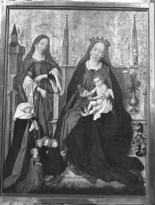 Muttergottes mit heiligen Barbara und Stiftern