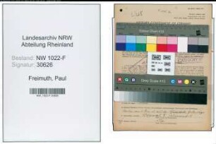 Entnazifizierung Paul Freimuth , geb. 18.01.1885 (Steuersekretaer)