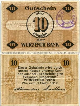 Wurzen (Bank), 10 Pfennig