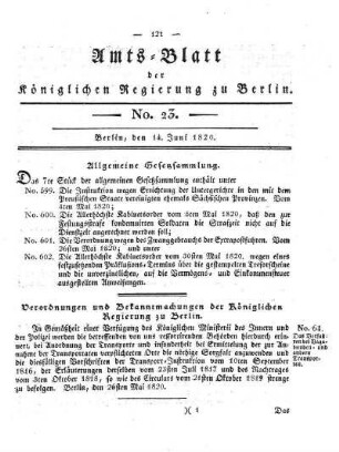 No. 23, 14. Juni 1820