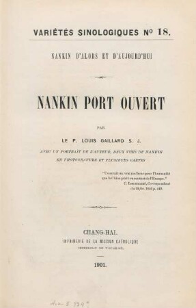 Nankin port ouvert