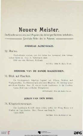 Neuere Meister (Nr. 72-97)