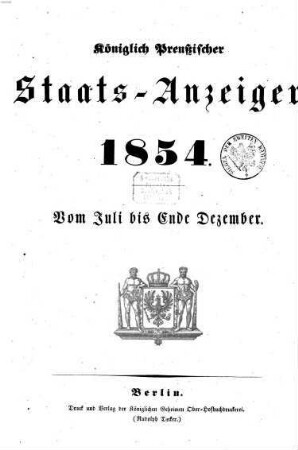 Königlich Preußischer Staats-Anzeiger. 1854, 7 - 12
