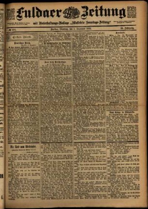 Erste Ausgabe vom Dienstag, den 05. Dezember 1899.